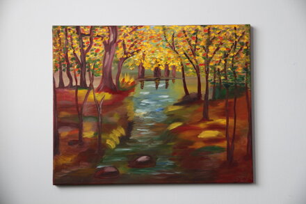 Řeka v podzimním lese